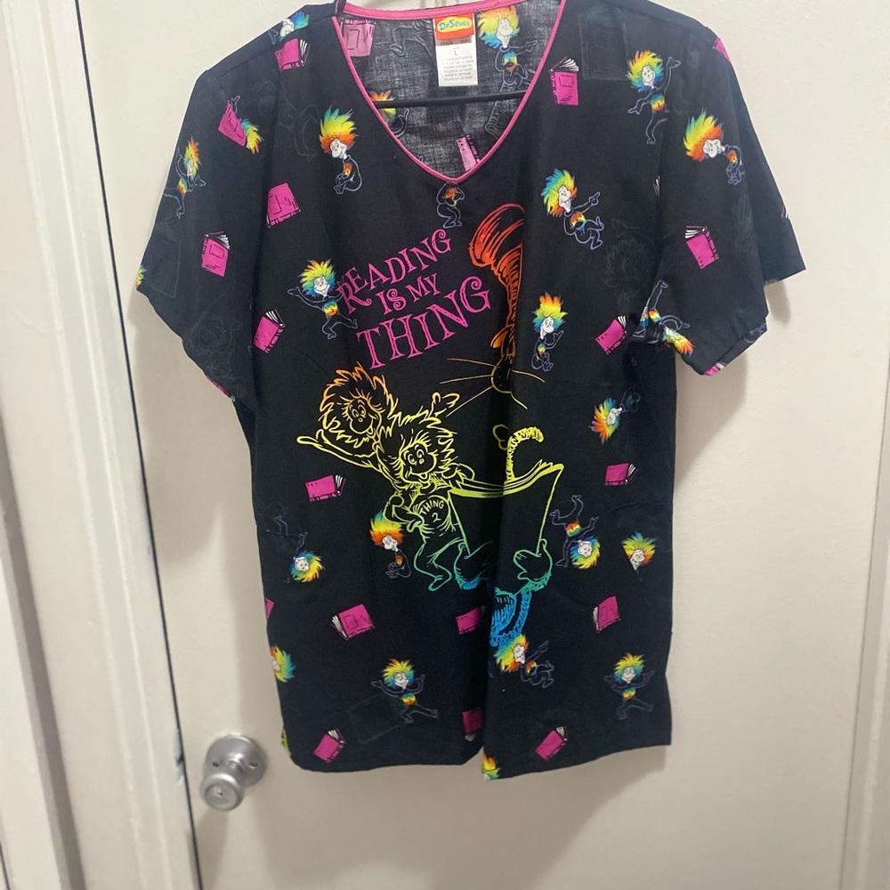 Dr. Seuss Kids Black Graphic scrub T-Shirt